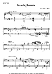 Sheet music, chords Franz Liszt  - Hungarian Rhapsody No. 2 in C-sharp minor