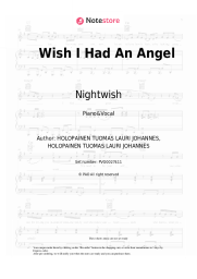 Sheet music, chords Nightwish - Wish I Had An Angel