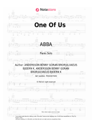 Sheet music, chords ABBA - One Of Us