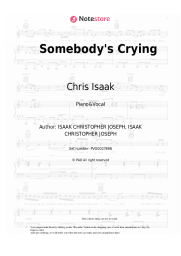 Sheet music, chords Chris Isaak - Somebody's Crying
