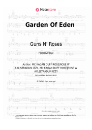 Sheet music, chords Guns N' Roses - Garden Of Eden