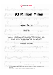 Sheet music, chords Jason Mraz - 93 Million Miles