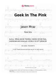 Sheet music, chords Jason Mraz - Geek In The Pink