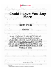 Sheet music, chords Jason Mraz, Renee Dominique - Could I Love You Any More