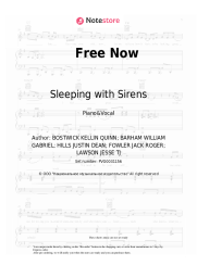 Sheet music, chords Sleeping with Sirens - Free Now