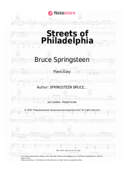 Sheet music, chords Bruce Springsteen - Streets of Philadelphia