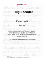 Sheet music, chords Kiana Ledé - Big Spender