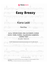 Sheet music, chords Kiana Ledé - Easy Breezy