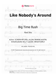 Sheet music, chords Big Time Rush - Like Nobody's Around