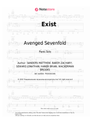 Sheet music, chords Avenged Sevenfold - Exist