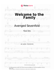 Sheet music, chords Avenged Sevenfold - Welcome to the Family