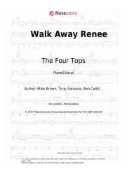 Sheet music, chords The Four Tops - Walk Away Renee