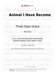 Sheet music, chords Three Days Grace - Animal I Have Become