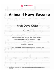 Sheet music, chords Three Days Grace - Animal I Have Become