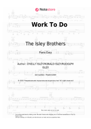 Sheet music, chords The Isley Brothers - Work To Do