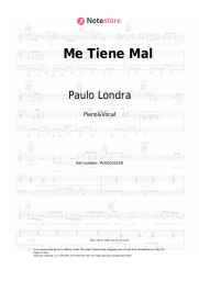 Sheet music, chords Paulo Londra - Me Tiene Mal