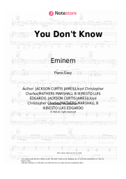 Sheet music, chords Eminem, 50 Cent, Ca$his, Lloyd Banks - You Don't Know