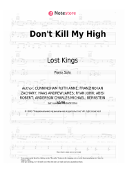 Sheet music, chords Lost Kings, Wiz Khalifa, Social House - Don't Kill My High