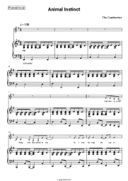 Sheet music, chords The Cranberries - Animal Instinct