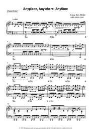 Sheet music, chords Nena, Kim Wilde - Anyplace, Anywhere, Anytime