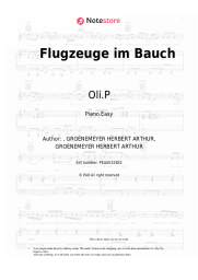 Sheet music, chords Oli.P - Flugzeuge im Bauch