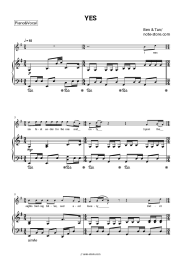 Sheet music, chords Ben & Tan - YES