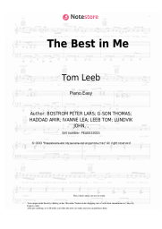 Sheet music, chords Tom Leeb - The Best in Me