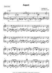Sheet music, chords Intelligency - August