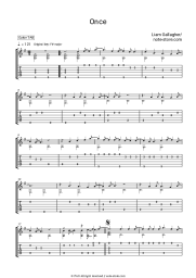 Sheet music, chords Liam Gallagher - Once