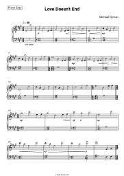 Sheet music, chords Michael Nyman - Love Doesn't End