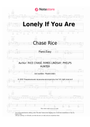 Sheet music, chords Chase Rice - Lonely If You Are