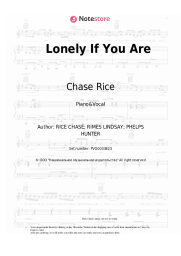 Sheet music, chords Chase Rice - Lonely If You Are