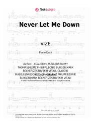 Sheet music, chords VIZE, Tom Gregory - Never Let Me Down