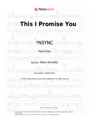 Sheet music, chords *NSYNC - This I Promise You