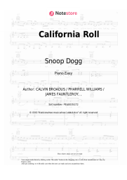 Sheet music, chords Snoop Dogg, Stevie Wonder, Pharrell Williams - California Roll