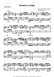 Sheet music, chords Luis Fonsi, Demi Lovato - Échame La Culpa