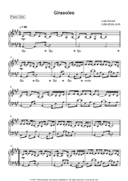 Sheet music, chords Luis Fonsi - Girasoles