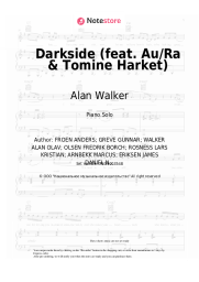 Sheet music, chords Alan Walker - Darkside (feat. Au/Ra & Tomine Harket)
