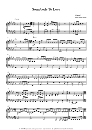 Sheet music, chords Queen - Somebody To Love