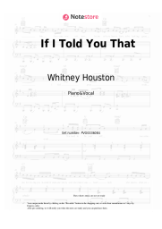 Sheet music, chords Whitney Houston, George Michael - If I Told You That