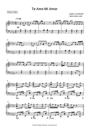 Sheet music, chords Sarah Lombardi - Te Amo Mi Amor