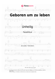 Sheet music, chords Unheilig - Geboren um zu leben