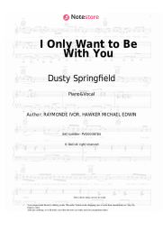 Sheet music, chords Dusty Springfield - I Only Want to Be With You
