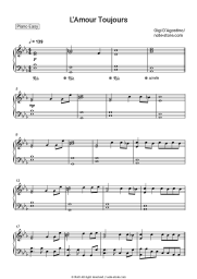 Sheet music, chords Gigi D'Agostino - L'Amour Toujours