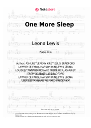Sheet music, chords Leona Lewis - One More Sleep