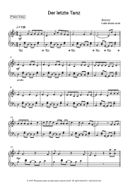Sheet music, chords Bosse - Der letzte Tanz