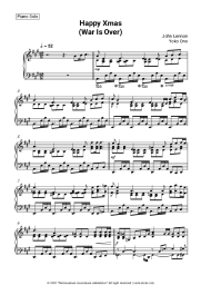 Sheet music, chords John Lennon, Yoko Ono - Happy Xmas (War Is Over)