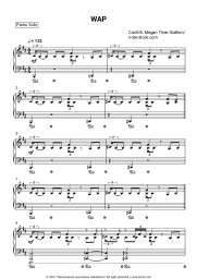 Sheet music, chords Cardi B, Megan Thee Stallion - WAP