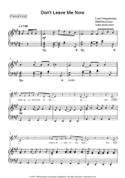 Sheet music, chords Lost Frequencies, Mathieu Koss - Don't Leave Me Now