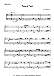 Sheet music, chords Akon, Eminem - Smack That